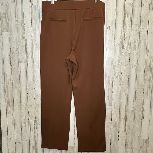 NEW Matty M Womens Pull On Straight Leg Office Pants XL Tobacco Brown Academia - Picture 2 of 8